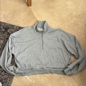 Fabletics Gray Quarter-Zip Sweatshirt